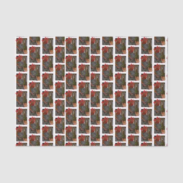 Papel De Seda Natal do laboratório preto (Frente )