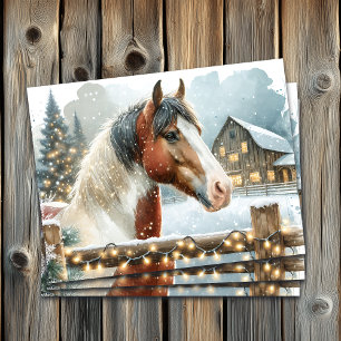 Papel De Seda Natal do País dos Cavalos Castanhos e Brancos