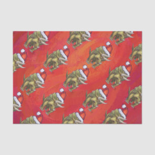 Papel De Seda Natal do Triceratops no vermelho