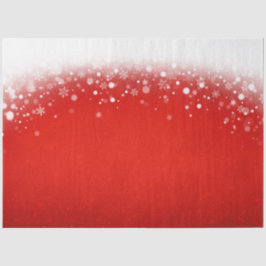 Papel De Seda Natal dos Flocos Brancos de Neve Vermelha Elegante