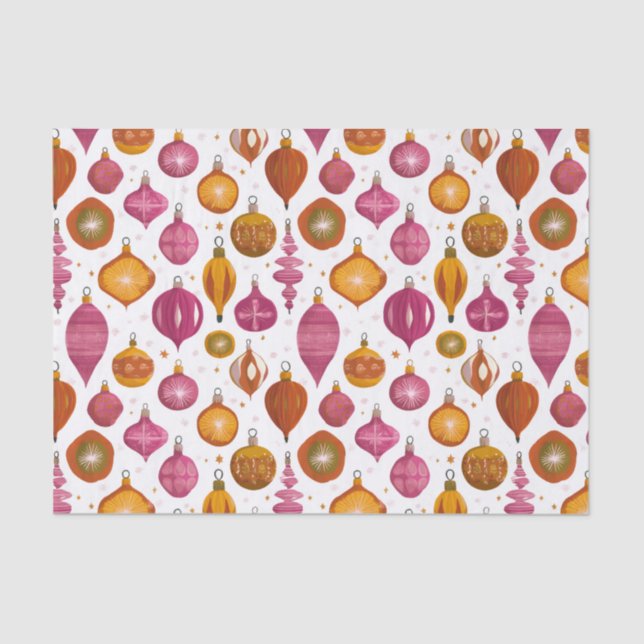 Papel De Seda Natal dos Ornamentos Retroativos (Frente )