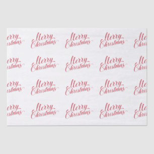 Papel De Seda Natal Elegante de Script Vermelho Moderno Simples