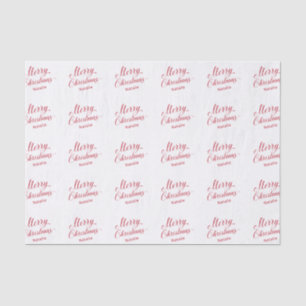 Papel De Seda Natal Elegante de Script Vermelho Moderno Simples