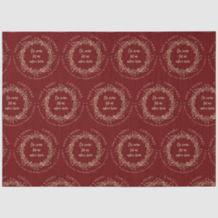 Papel De Seda Natal elegante Fera Vermelha Dourada Feliz Natal