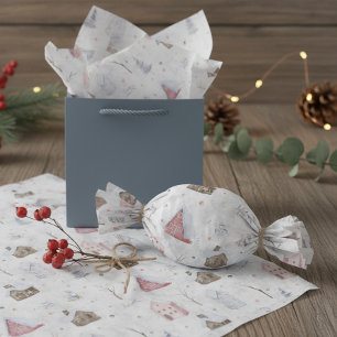Papel De Seda Natal em Casa Aconchegante Rosa ID985