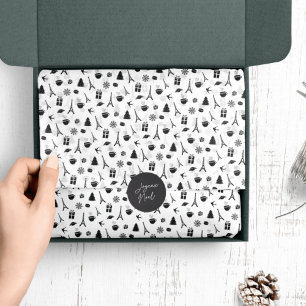 Papel De Seda Natal em Paris Padrão