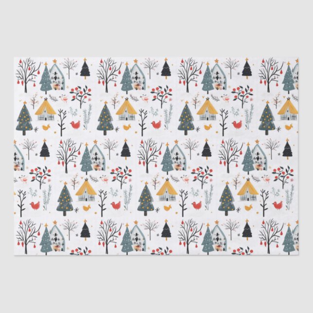 Papel De Seda Natal escandinavo (Frente )