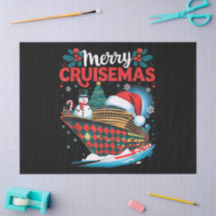 Papel De Seda Natal Feliz de Cruzeiros Família Divertida