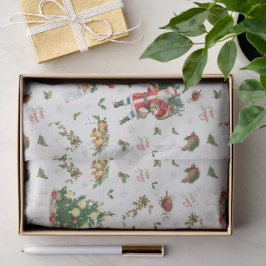 Papel De Seda Natal Feliz Papai Noel Vintage