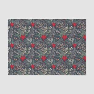Papel De Seda Natal Floral Poinsettia Winter Heather