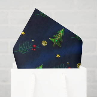 Papel de seda natal fundo azul profundo