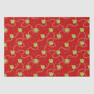 Papel De Seda Natal Garland e Ornament_red