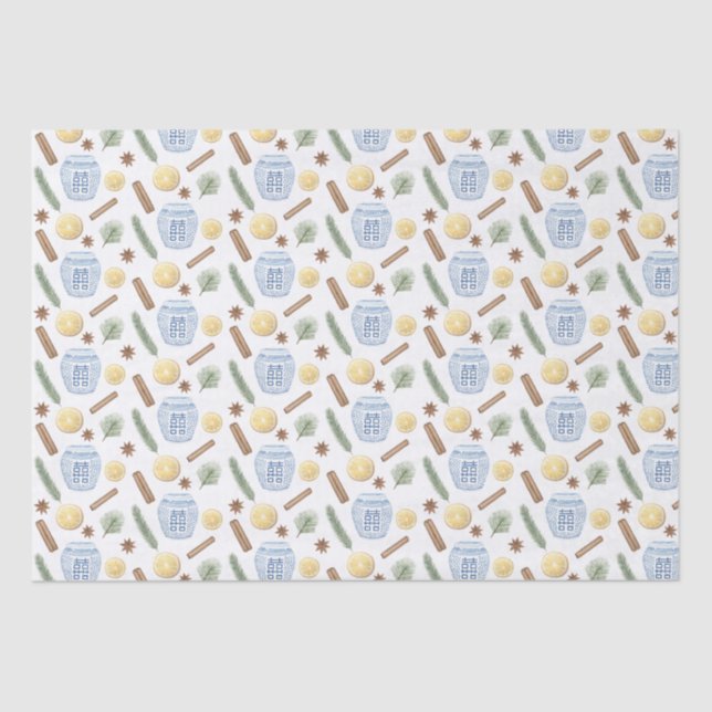 Papel De Seda Natal Ginger Jar Cinnamon Sticks Star Anise (Frente )