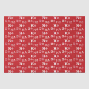 Papel De Seda Natal Ho Ho Ho Red White