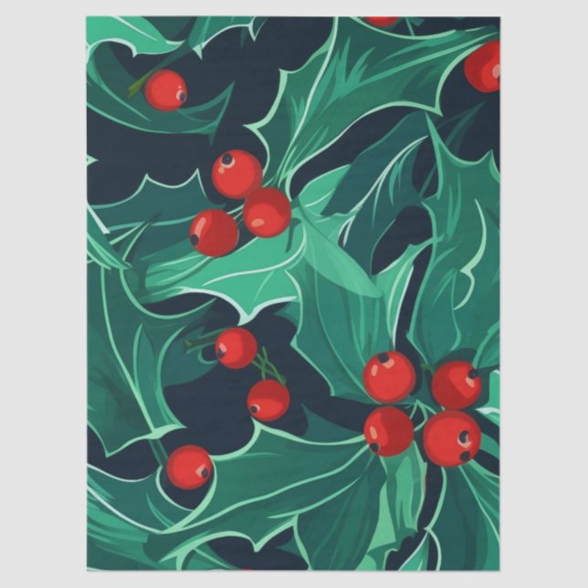 Papel De Seda Natal Holly (Frente )