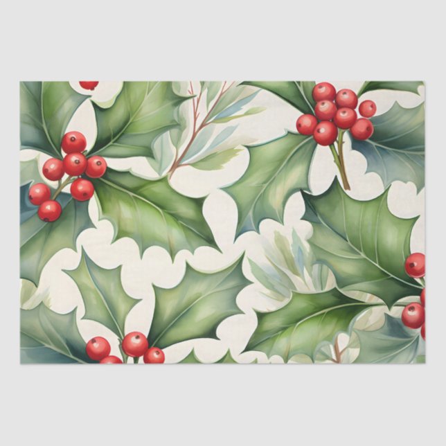 Papel De Seda Natal Holly Berry (Frente )