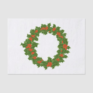 Papel De Seda Natal Holly Wreath