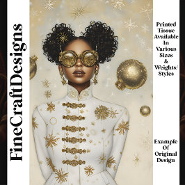 Papel De Seda Natal Inteligente Steampunk Feminino Dourado Q6 De