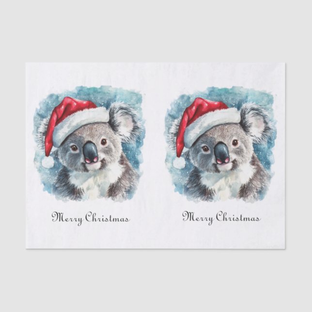 Papel De Seda Natal Koala, personalizável (Frente )