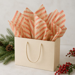 Papel De Seda Natal Listras de Bengala de Doces Vermelha Vintage