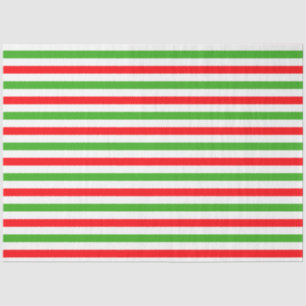 Papel De Seda Natal Listras Modernas Verde Vermelho Branco