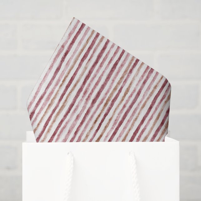 Papel De Seda Natal Listras Rosa Vermelho Branco (Sacola de presentes)