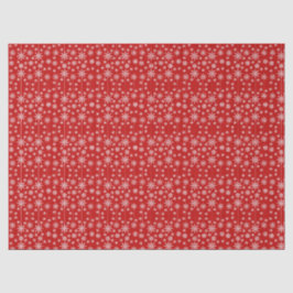 Papel De Seda Natal Moderno Vermelho e Branco com Flocos de Neve