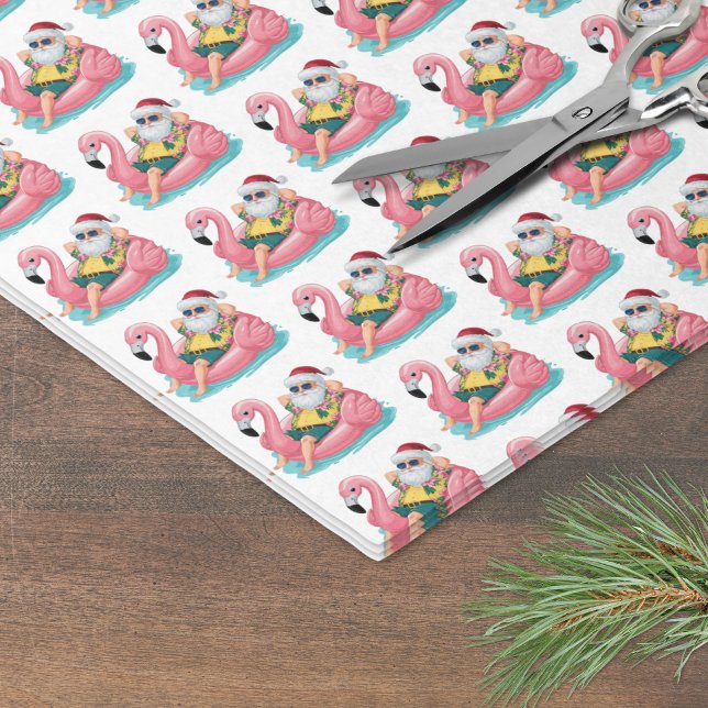 Papel De Seda Natal na Praia (Santa Beach Christmas Tissue Paper)