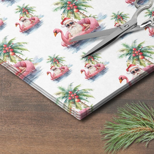 Papel De Seda Natal na Praia de Santa (Santa Beach Christmas Tissue Paper)