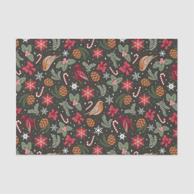 Papel De Seda Natal Natural Ditsy (Frente )