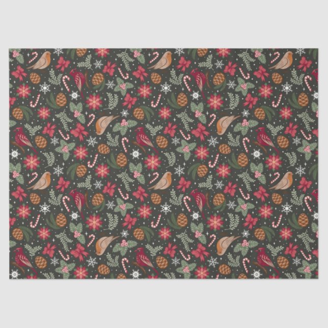 Papel De Seda Natal Natural Ditsy (Frente )