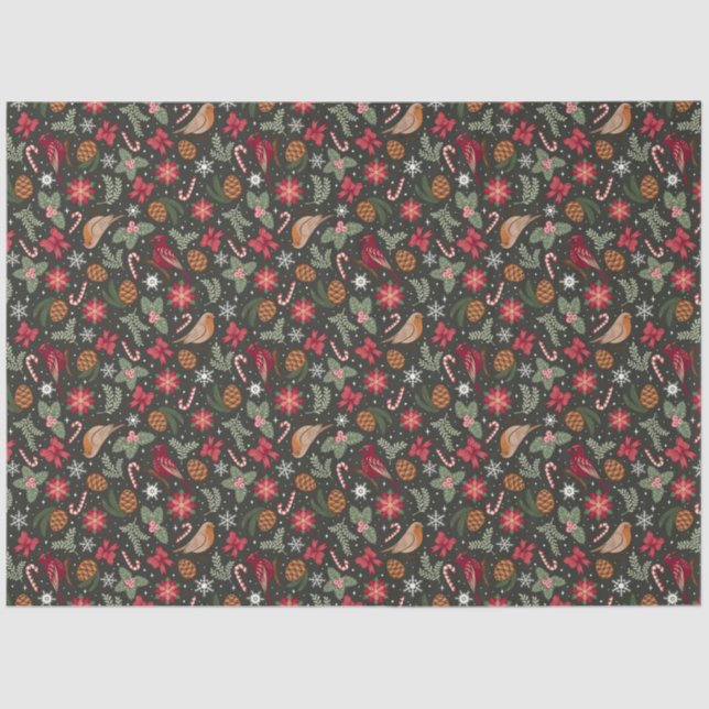 Papel De Seda Natal Natural Ditsy (Frente )