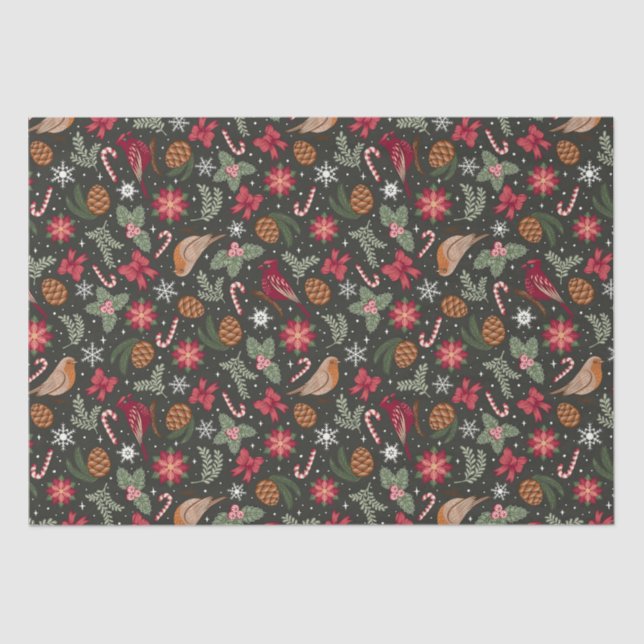 Papel De Seda Natal Natural Ditsy (Frente )