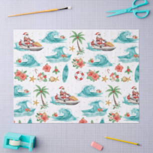 Papel De Seda Natal no Jet Ski com Papai Noel