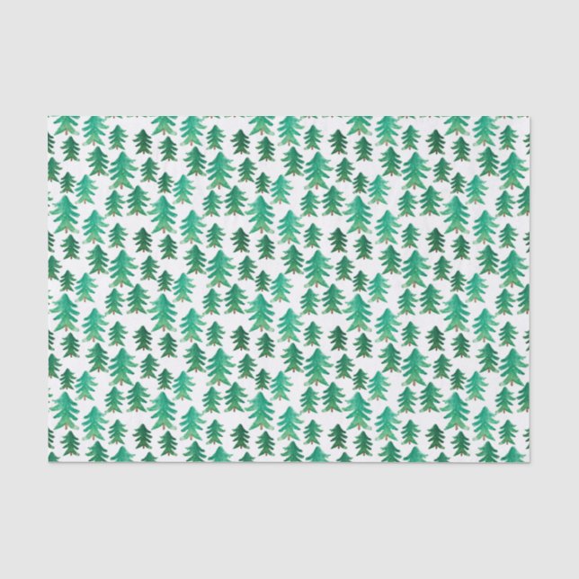 Papel De Seda Natal | Padrão de Árvore de Natal bonito (Frente )