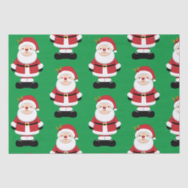 Papel De Seda Natal Papai Noel com fundo verde