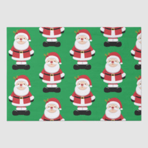 Papel De Seda Natal Papai Noel com fundo verde