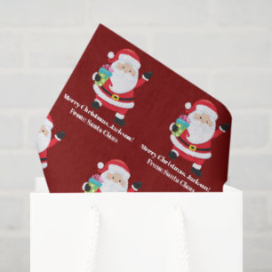 Papel De Seda Natal para Crianças Personalizadas do Red Santa Cl