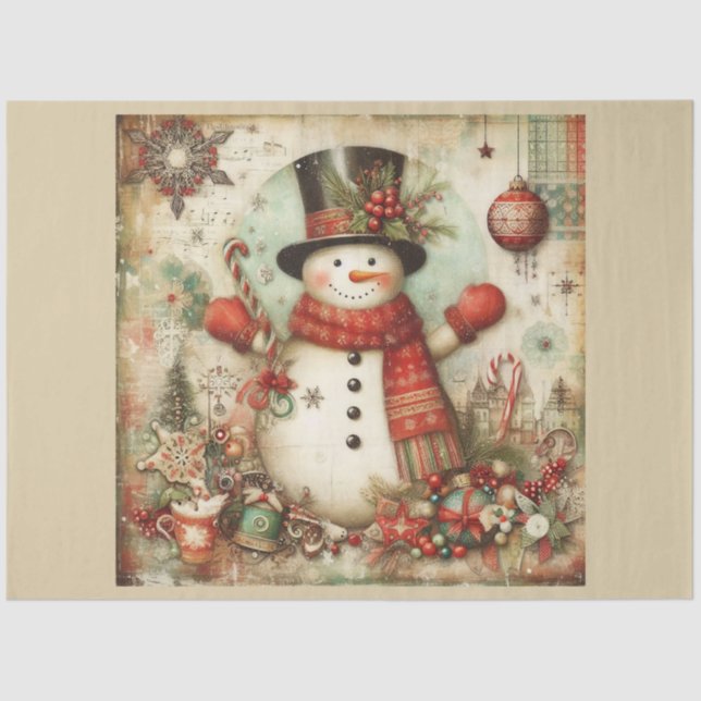 Papel De Seda Natal Passado - Série Design 14 (Frente )