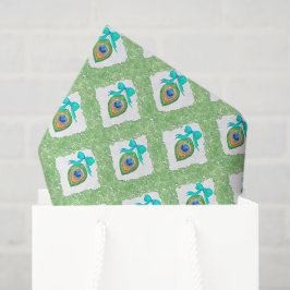 Papel De Seda Natal Pavão Aquarela