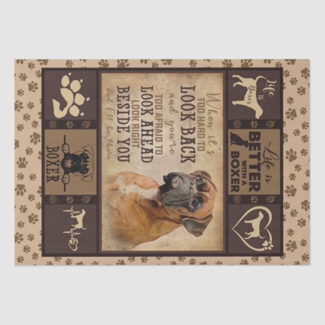 Papel De Seda Natal Personalizado, A Vida É Melhor Com Boxer (Frente )