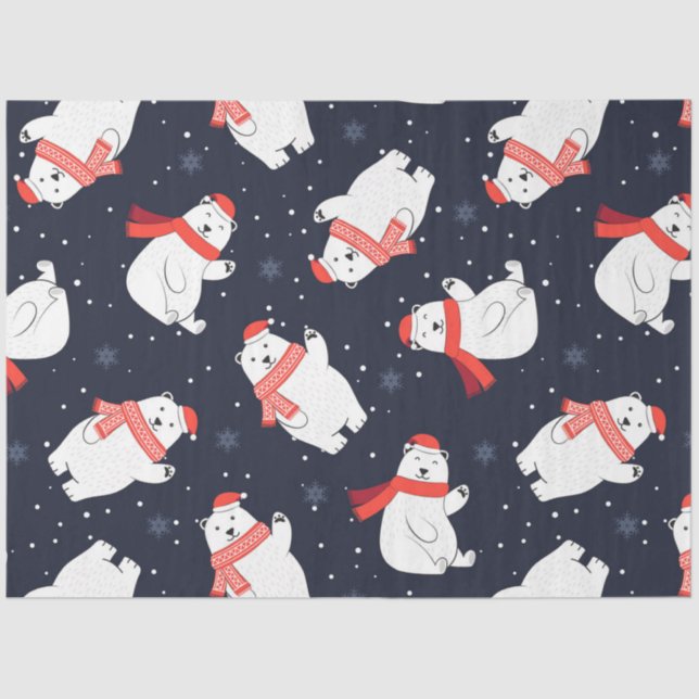 Papel De Seda Natal Polar Bear Series Design 11 (Frente )