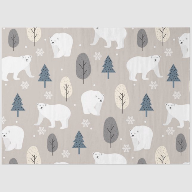 Papel De Seda Natal Polar Bear Series Design 3 (Frente )