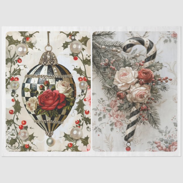 Papel De Seda Natal preto e branco (Frente )