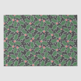 Papel De Seda Natal preto e verde