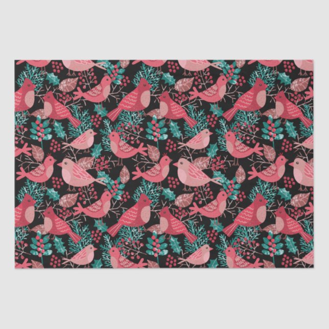 Papel De Seda Natal Red Bird Feriado (Frente )