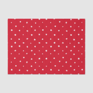 Papel De Seda Natal Red White Stars Feriado Whimsical