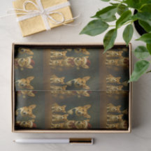 Natal Refinado da família Elegant Corgi Feriado