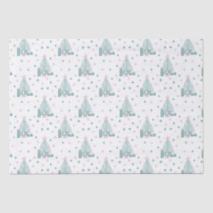 Papel De Seda Natal rosa e verde