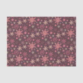 Papel De Seda Natal Rosa Flocos de Neve